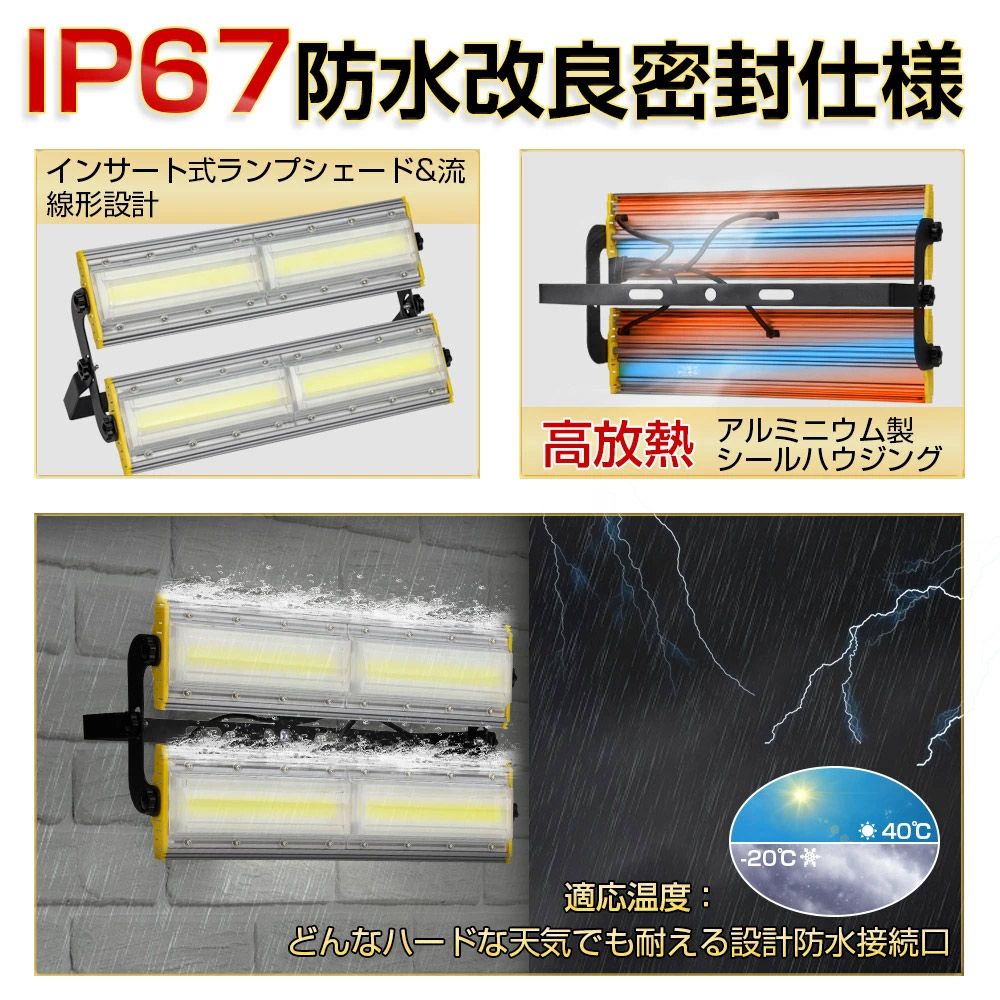 予約】1台 LED 投光器 200W 32500LM スイッチ付き AC80-150V 昼光色 6000K 広角240度 IP67防水 3Mケーブル コード付き  ledライト 1年保証 送料無料 : yh-kro-2001 : 和伊通販 - 通販 - Yahoo!ショッピング