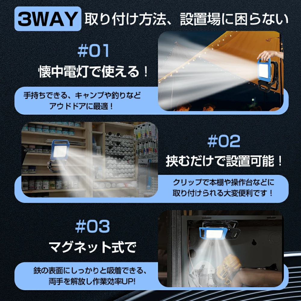 即納!充電式 LEDライト クリップ 式 LE...の詳細画像3