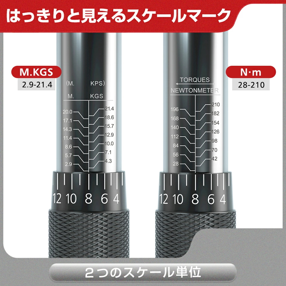即納 トルクレンチ プレセット型 差込角 12.7mm (1/2インチ) 28-210N