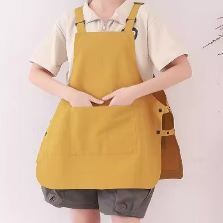 調節可能なフロントとバックのポケット付きエプロン、ハンカチポケット