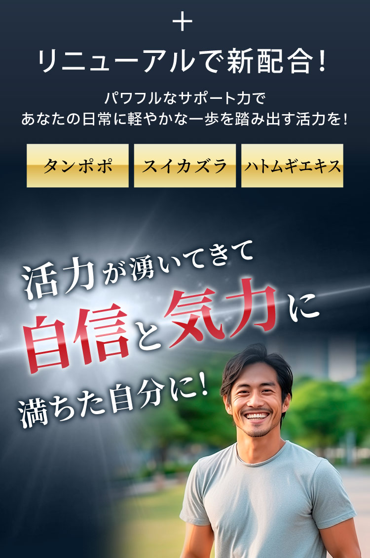 活力が沸いて自信と気力アップ