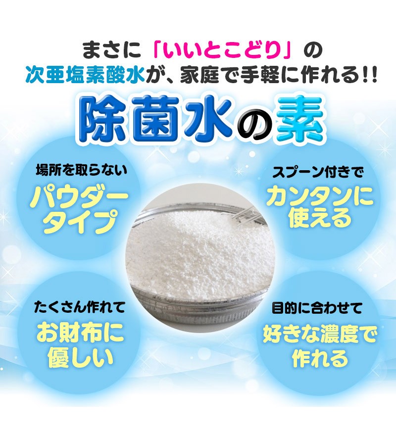 除菌水の素 80g×4袋 計320g 次亜塩素酸水 パウダー 日本製 ジクロロ