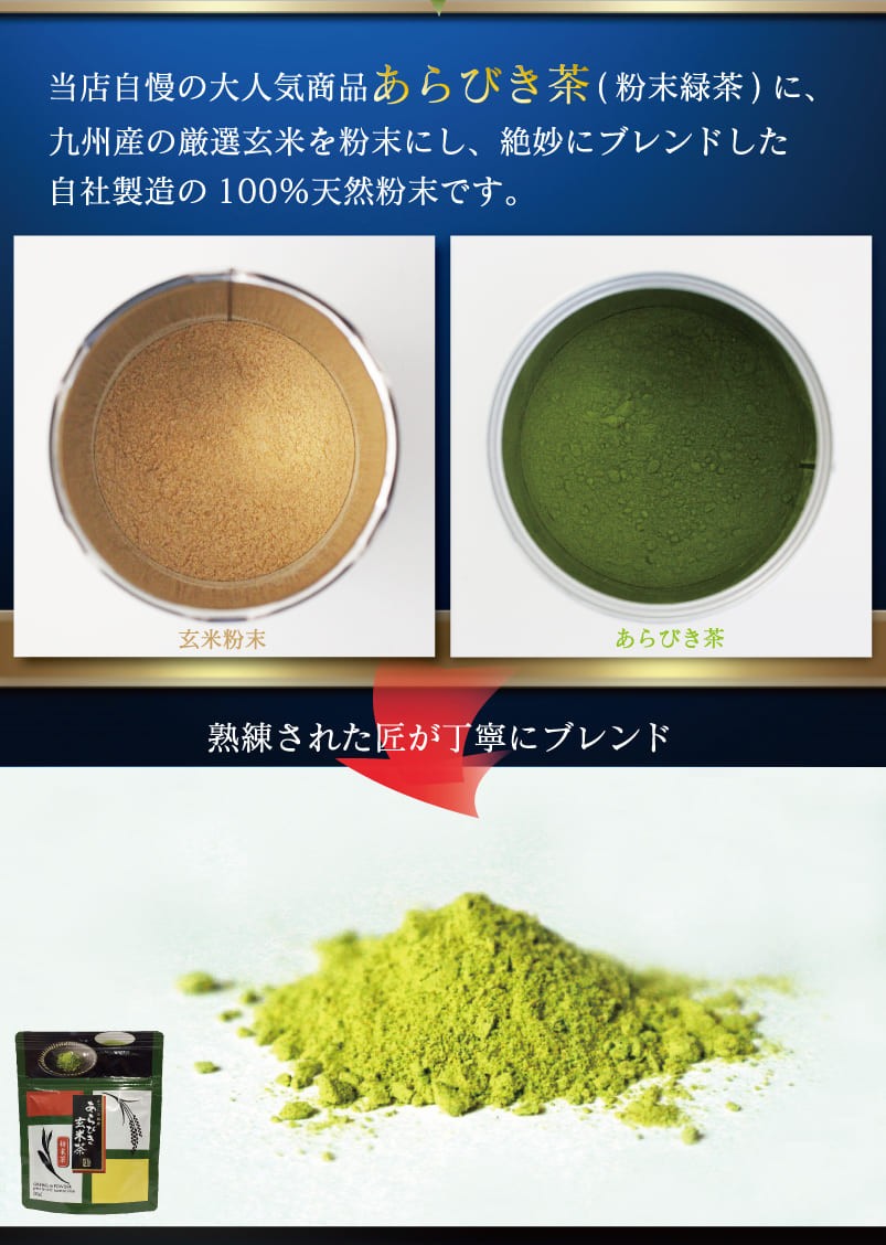 粉末茶　玄米茶　鹿児島　粉茶