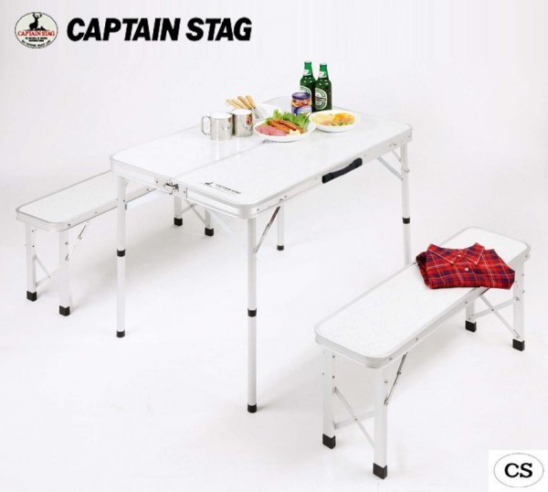 CAPTAIN STAG キャプテンスタッグ ラフォーレ ベンチインテーブルセット UC-0005 キャンプ アウトドア おしゃれ バーベキュー レジャー ピクニック パール金属｜wakui-bouhanbousai