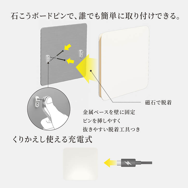 LEDセンサーライト ムサシ かげあかり03（KA-03） 充電式 USB充電 間接