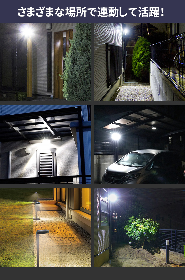 人感センサーライト 屋外 防犯ライト LED ムサシ RITEX ソーラー式ガーデンセンサーライト 送受信型（W-640）ソーラー発電 照明 玄関｜wakui-shop｜06