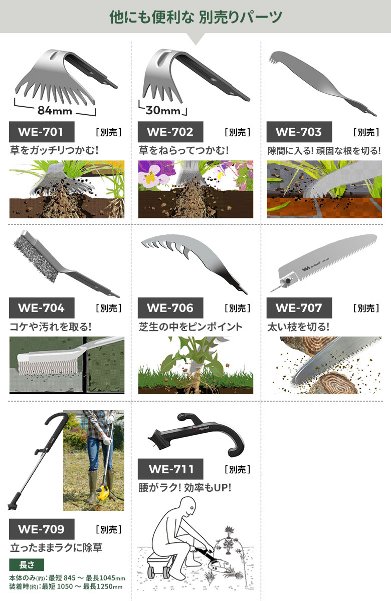 ムサシ 充電式 WE-750 代引不可3339c 専用替刃ノコギリ付き 振動除草 草むしり 草刈り機 除草バイブレーター 雑草抜き 駆除 【在庫限り】  除草バイブレーター