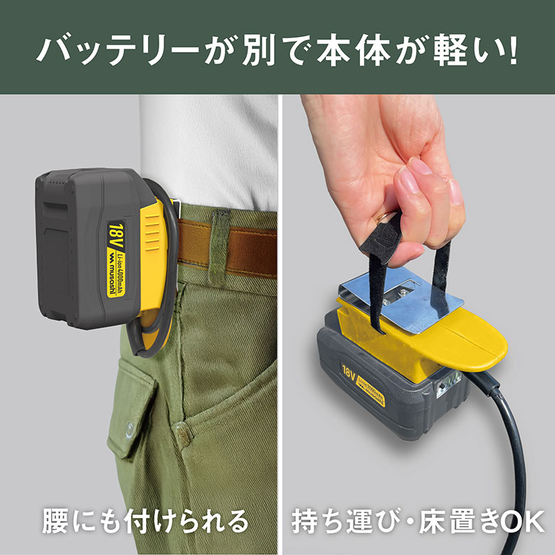 草刈り機 雑草抜き ムサシ 充電式除草バイブレーター18V バッテリー