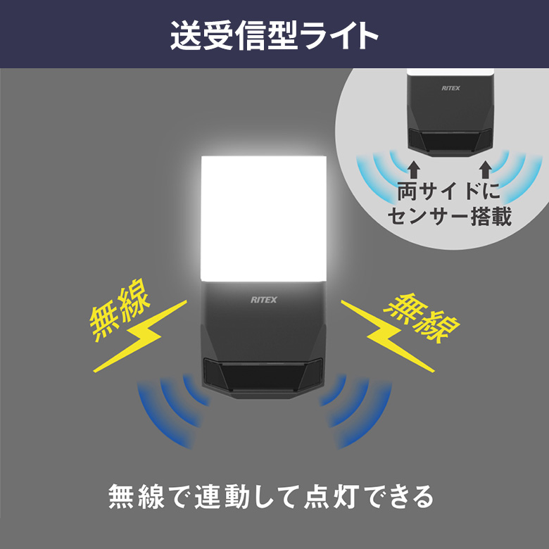 人感センサーライト 屋外 防犯ライト LED ムサシ RITEX 7W×1灯
