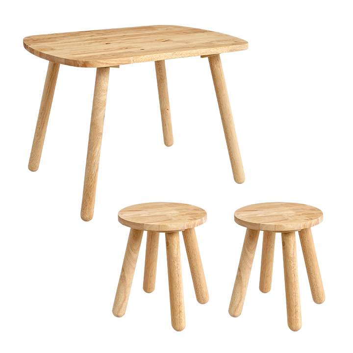 キッズテーブル キッズチェア キッズチェアー 3点セット スツール 椅子 いす イス チェア チェアー 机 子供用机 子供用椅子 テーブル ninos2(ニノス2) 2色対応｜wakuwaku-land｜02