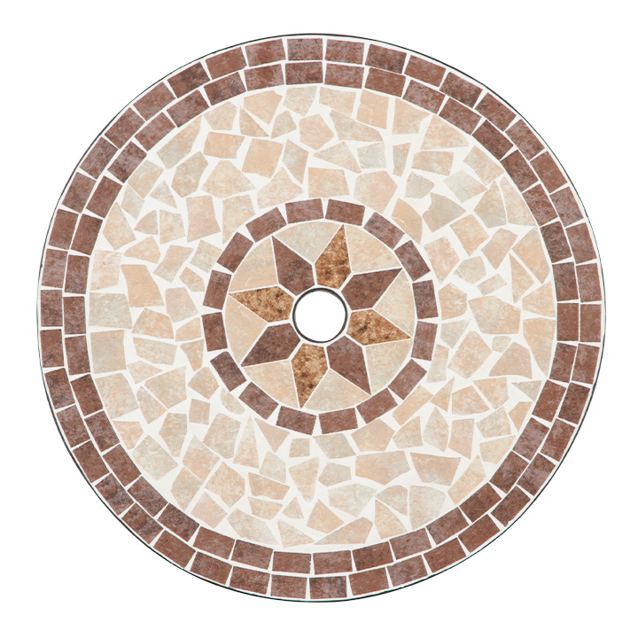パラソル使用可 ガーデンテーブル ガーデンチェア ガーデンファニチャー 庭 セラミック 折りたたみチェア テーブル＆チェア 3点セット mosaic(モザイク) 2色対応｜wakuwaku-land｜02