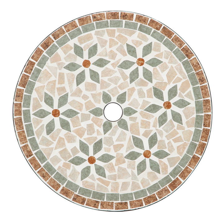 パラソル使用可 ガーデンテーブル ガーデンチェア ガーデンファニチャー 庭 セラミック 折りたたみチェア テーブル＆チェア 3点セット mosaic(モザイク) 2色対応｜wakuwaku-land｜03