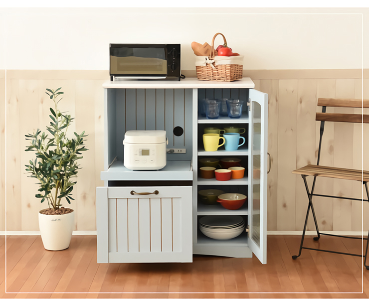 フレンチカントリー家具 キッチンカウンター Azur(アジュール) 幅75cm
