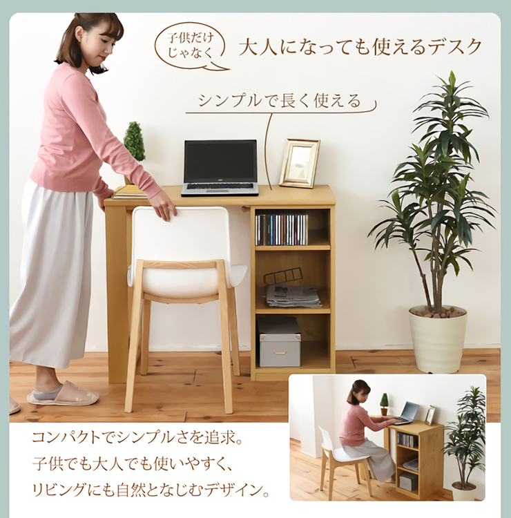 コンパクトデスク Wit's(ウィッツ) 育てるデスク ラックセット 多機能