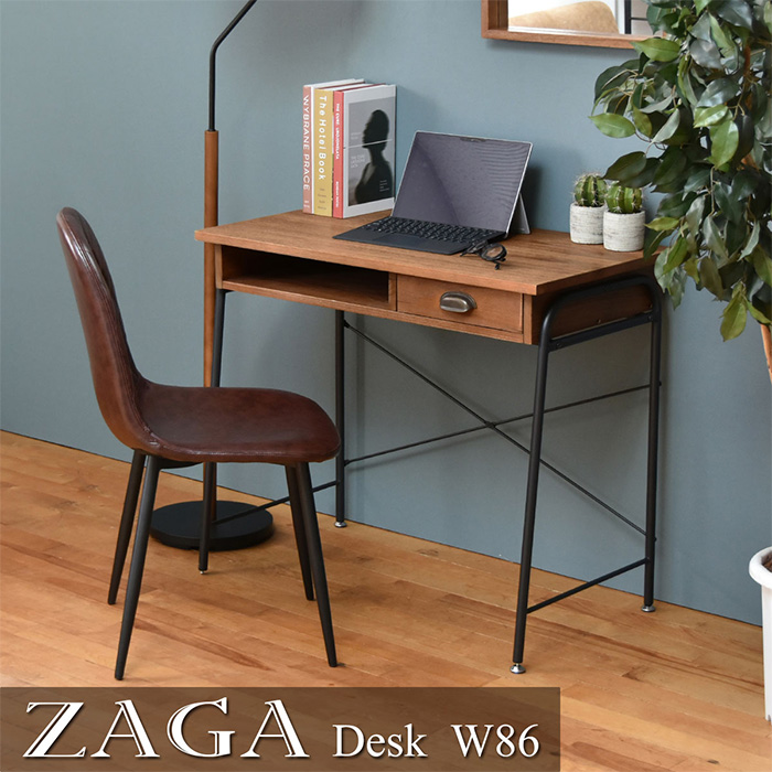 デスク ZAGA 幅86cm パソコンデスク フリーデスク 引出し 勉強 机