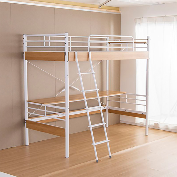 寝具 シンプル Toby デスク付きロフトベッド シングル 宮棚付き 