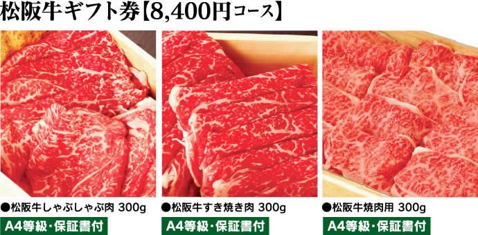 松阪牛ギフト券8400円コース