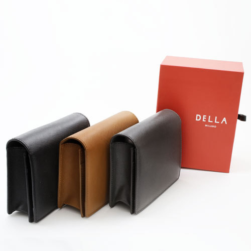 Della レザー 本革 牛革 名刺入れ ファッション グレー 灰色マグネット