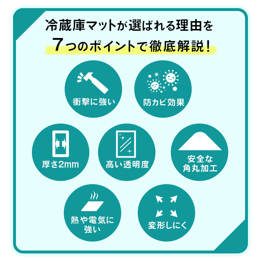 冷蔵庫マット 厚さ2mm S M L 冷蔵庫下に敷くマット 冷蔵庫 下敷き マット ポリカーボネート 透明 キズ 凹み 防止 耐熱 防水 抗菌 防カビ 防臭 床 保護 傷防止 |  | 08