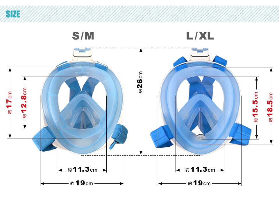 シュノーケルマスク レディース メンズ 180度超広角視野
