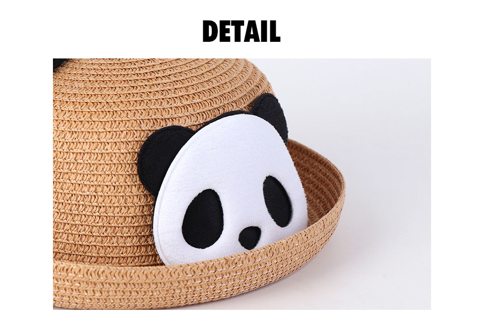 麦わら帽子 キッズ 猫耳付き 男の子 女の子 ゴム付き ひも付き 52 ストローハット キッズ帽子