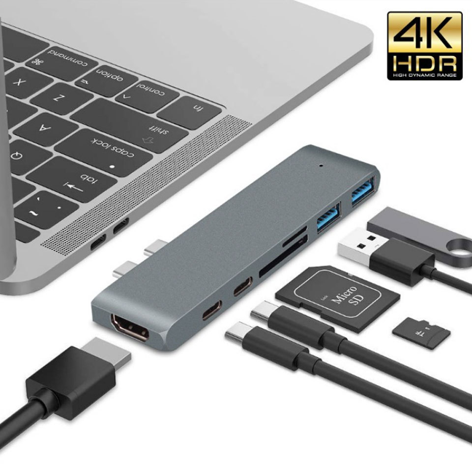 usb-c ハブ 7in1 USB Type-c ハブ LAN USBハブ マルチハブ カード