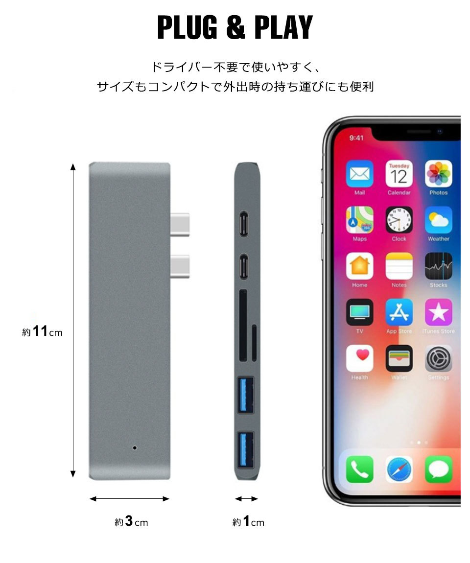 usb-c ハブ 7in1 USB Type-c ハブ LAN USBハブ マルチハブ カードリーダー マルチポートアダプタ