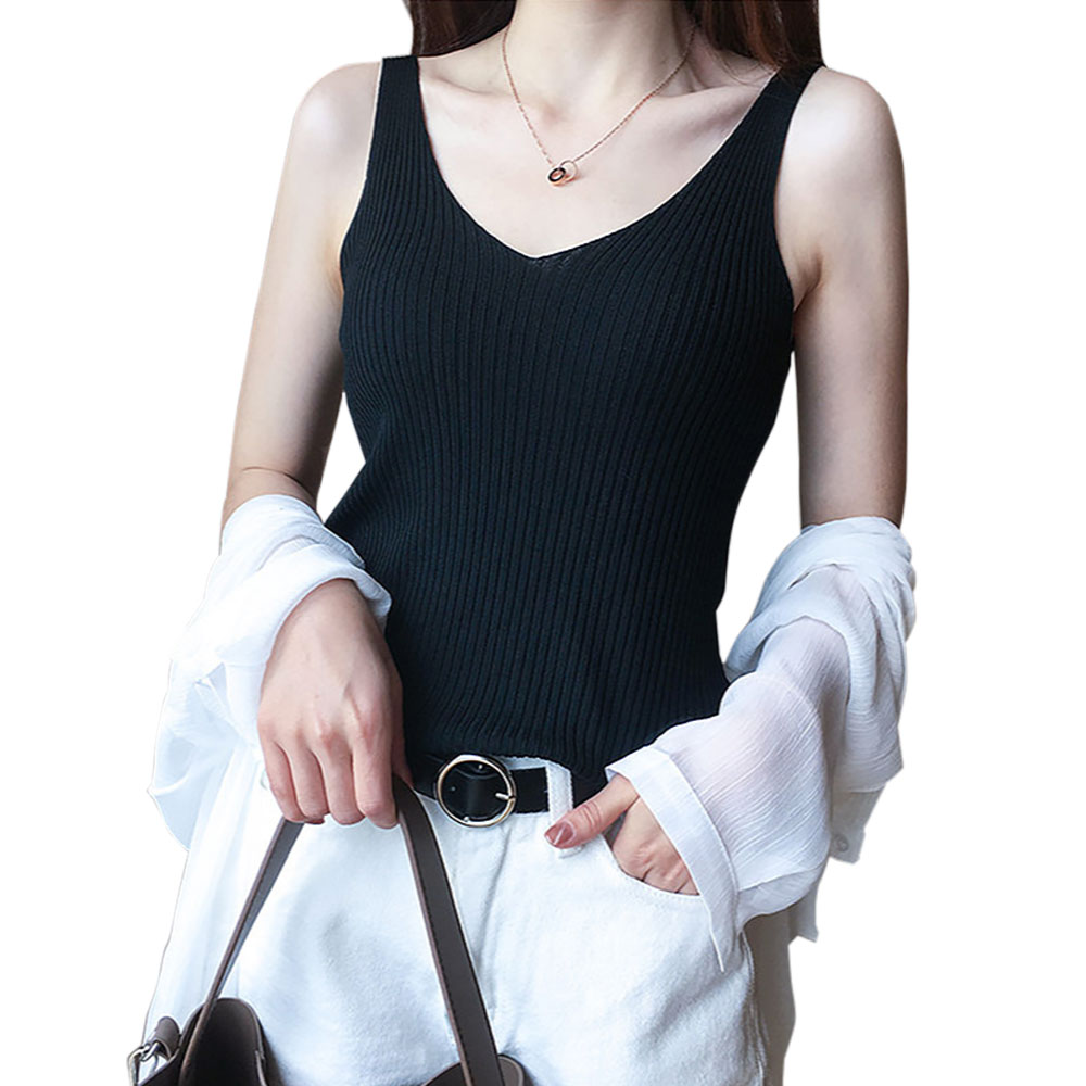 インナー タンクトップ レディース リブタンクトップ Vネックルーム