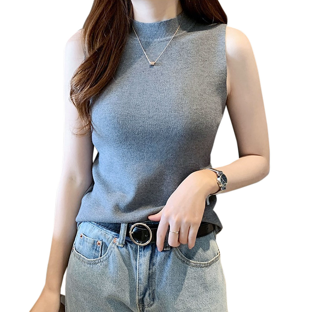 ノースリーブ カットソー丸首 無地 ス レディース タンク シンプル インナー 袖なし Tシャツ 夏 タイト フィット 体型カバー wft06469.jpg