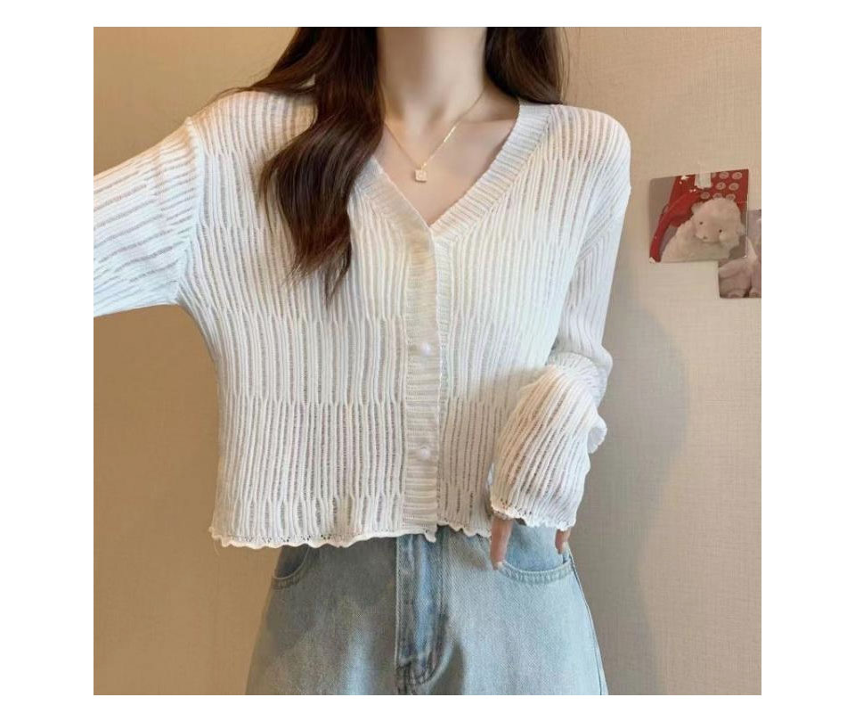 サマー カーディガン 長袖 薄手 サマーニット レディース 春夏カーディガン