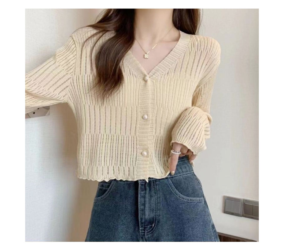 サマー カーディガン 長袖 薄手 サマーニット レディース 春夏カーディガン