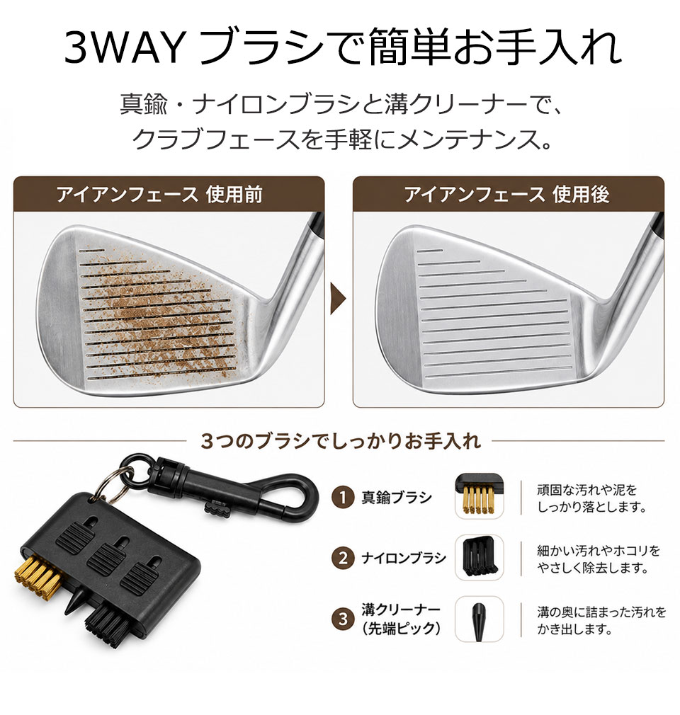 ゴルフ クラブ ブラシ ゴルフブラシ アイアンブラシ アイアン ゴルフクラブブラシ ゴルフクラブ ウェッジブラシ