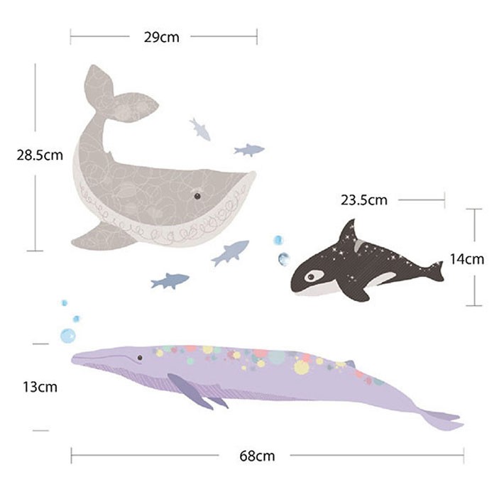 ウォールステッカー 壁紙 シール 海 魚 くじら