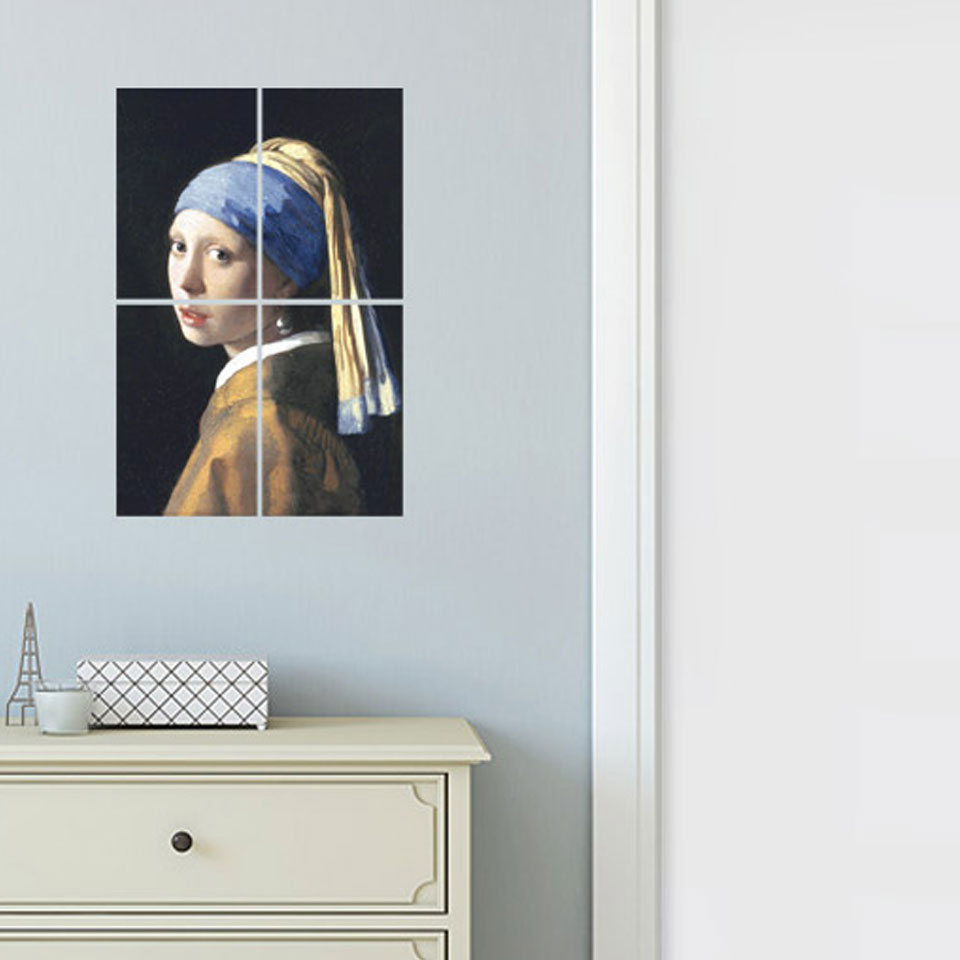 ウォールステッカー 真珠の耳飾りの少女 接吻