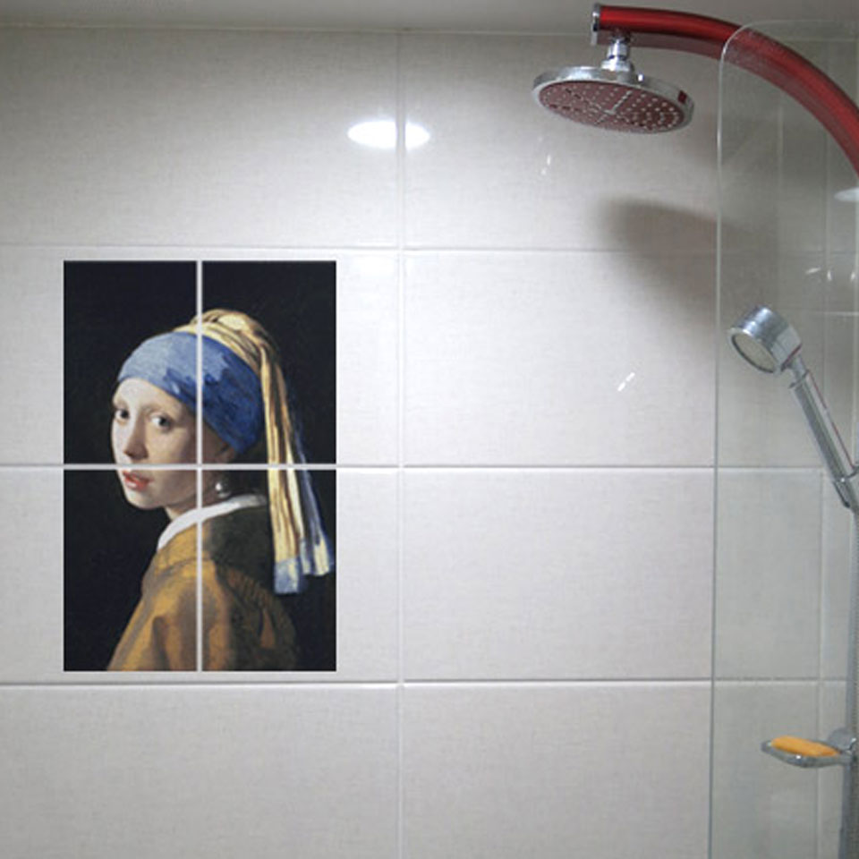 ウォールステッカー 真珠の耳飾りの少女 接吻