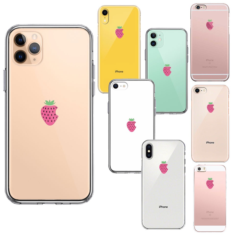 iPhone ケース クリアケース [イチゴ] iPhone13/13mini/13Pro/12
