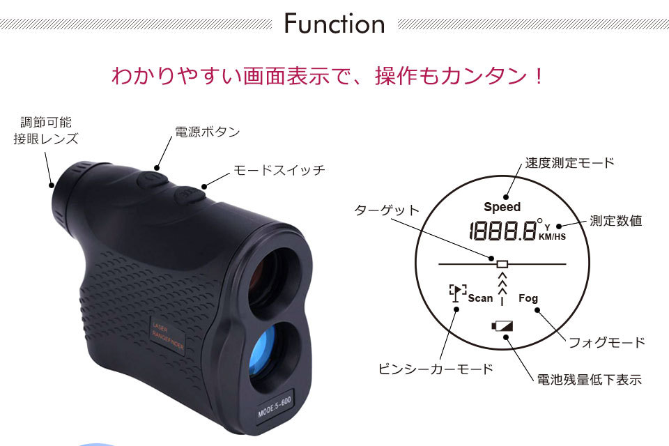 ゴルフ 距離計 レーザー 距離測定器 レーザー距離計 距離計測器 ゴルフスコープ