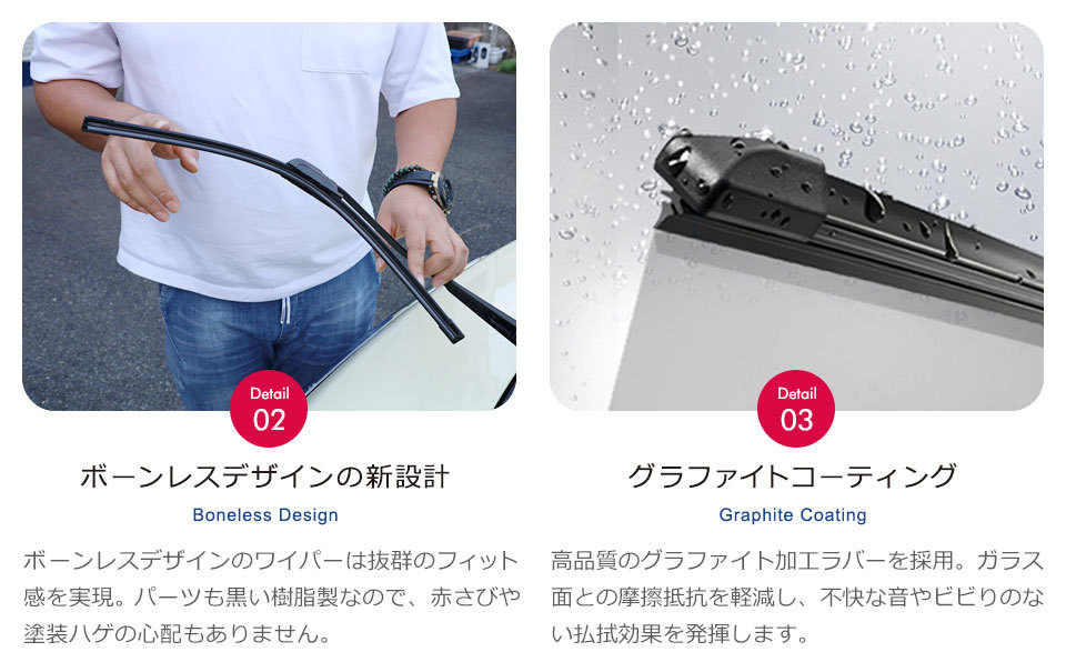 エアロワイパー ワイパー ブレード 左右セット U字ロック グラファイトコーティングラバー ワイパーブレード エアロブレード ワーパーゴム フロント Otd 377 ウォールステッカー本舗 通販 Yahoo ショッピング 일본구매대행 직구 바이박스
