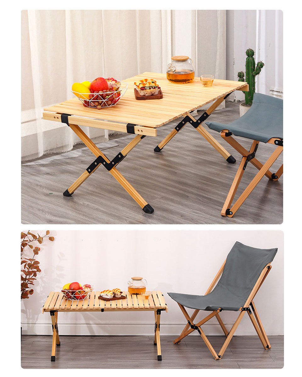 レジャーテーブル 90cm×60cm キャンプ テーブル 木製 アウトドア