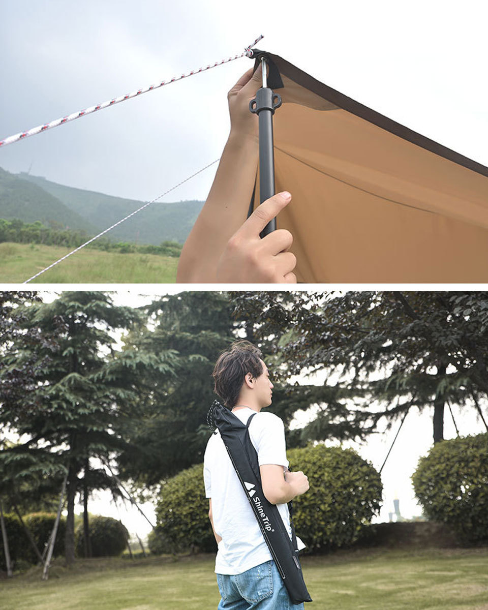 黒２セット(3本継×4本) テント タープポール高さ調整可能 通販