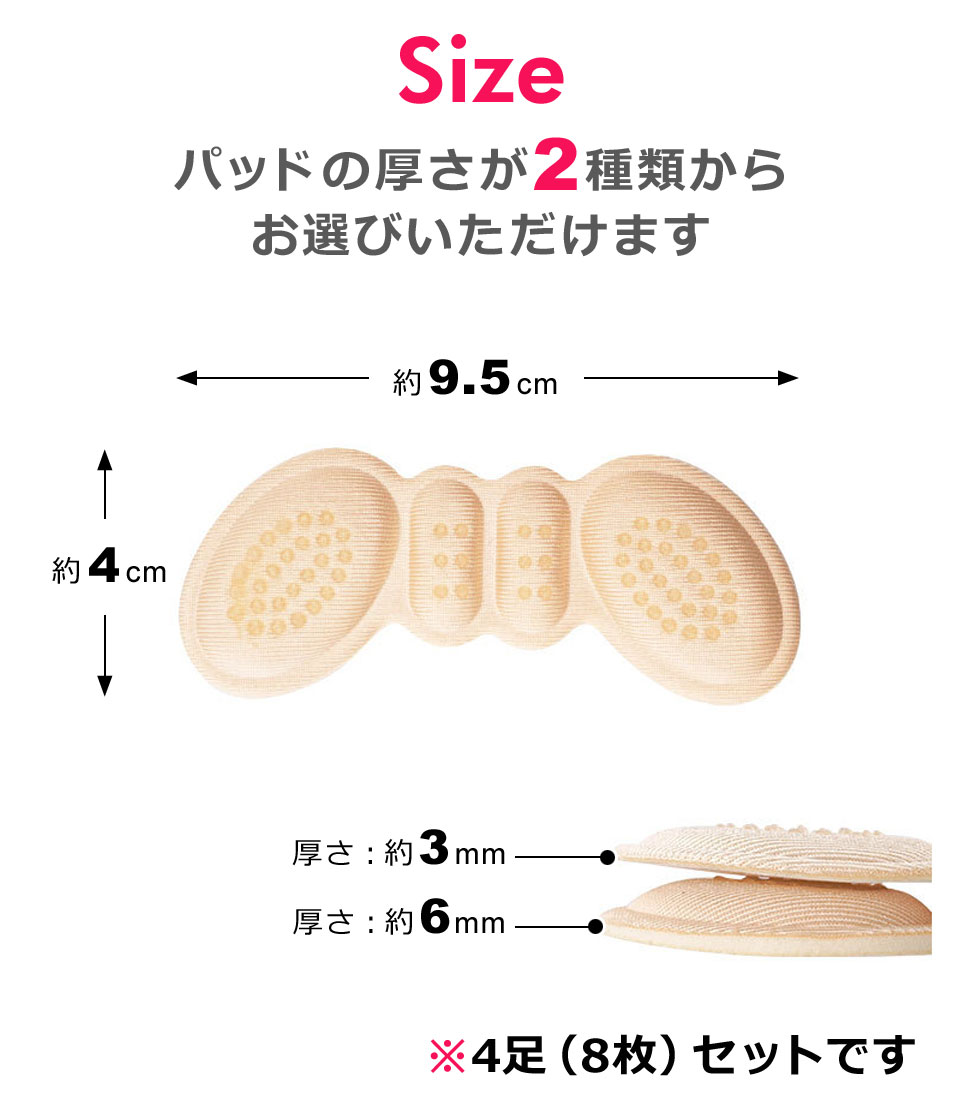 インソール かかと 8枚入り4足セット 靴擦れ防止パッド パカパカ 防止 靴ずれ 靴ズレ レディース メンズ かかと 靴擦れ防止 ブーツ パンプス  ヒール y1