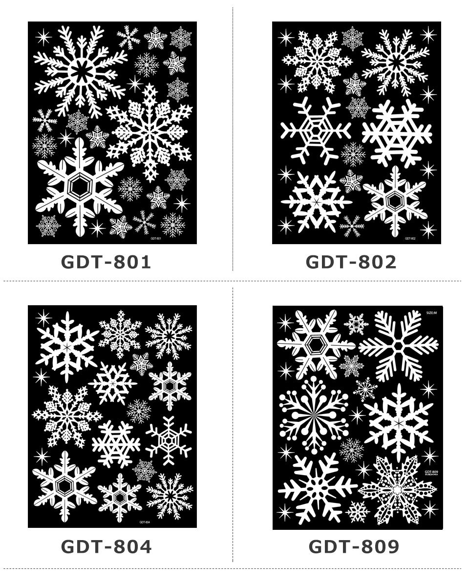 ウォールステッカー シール 雪の結晶・クリスマス(蓄光) クリスマス