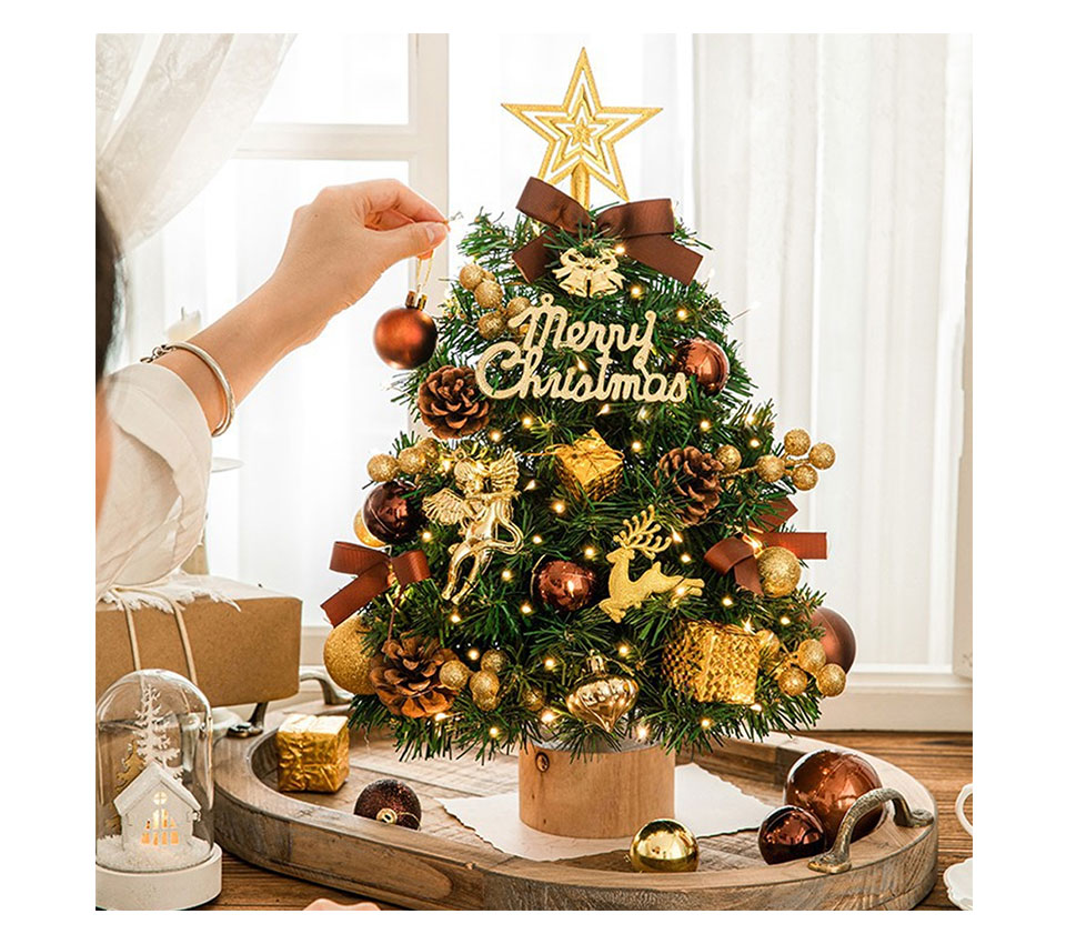 クリスマスツリー 卓上 光る LED オーナメント おしゃれ 北欧 ミニ