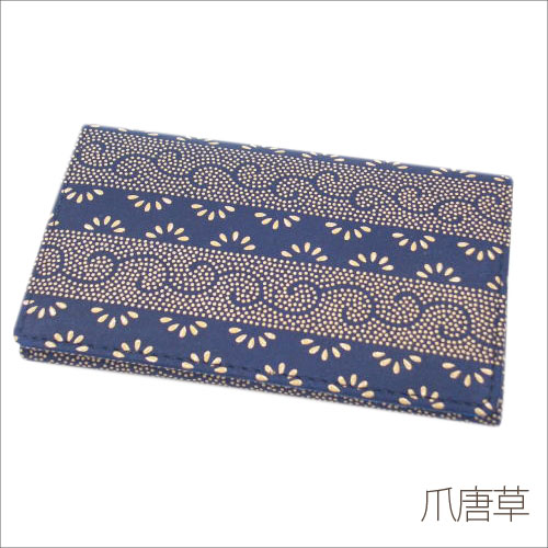 印傳屋（INDEN-YA） 印伝 名刺入れ メンズ 2501 紺×白 メンズ