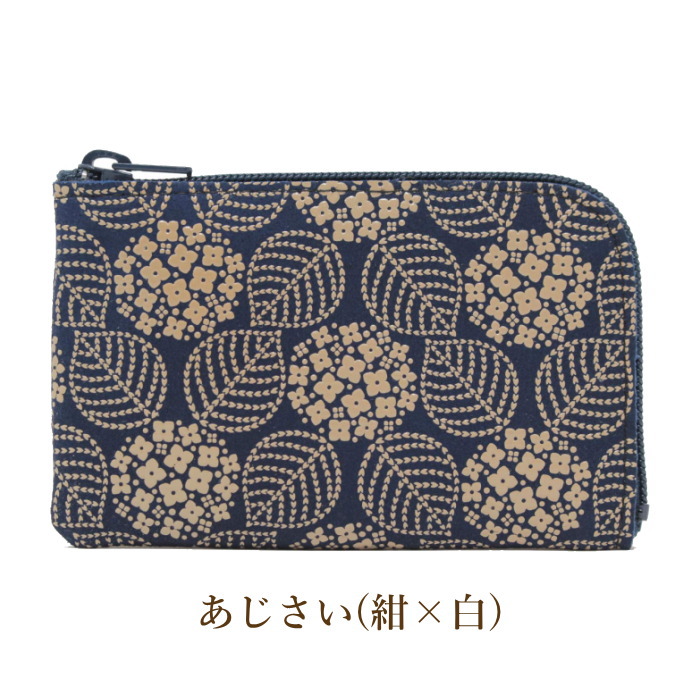 印傳屋（INDEN-YA） 印伝 小銭入れ 財布 コインケース 1001 紺×白