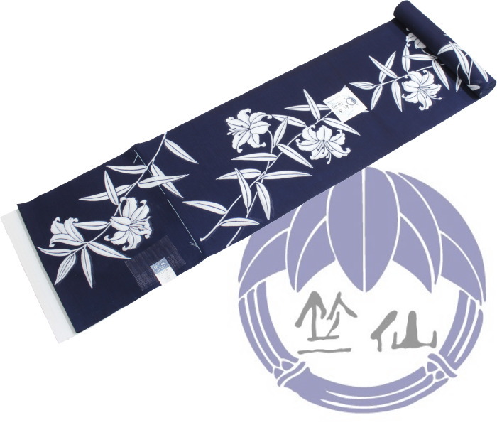 竺仙 浴衣 レディース レディス ladys ちくせん ゆかた 反物 綿絽 百合