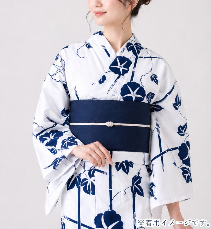浴衣　反物　竺仙　白地×紺　露芝柄 竺仙 浴衣 ちくせん 2026年 新柄 反物 ゆかた 綿絽 紺 地 紫陽花 国内