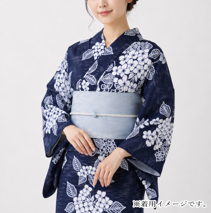 竺仙 浴衣 ちくせん 2026年 新柄 反物 ゆかた 綿絽 紺 地 紫陽花 国内