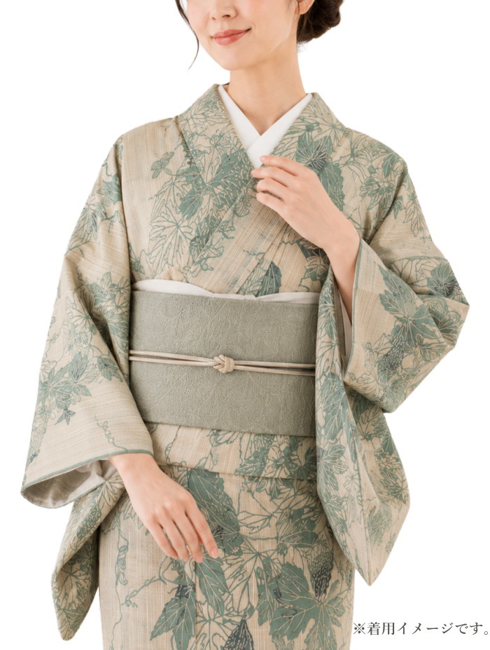 竺仙 浴衣 ちくせん 夏着物 反物 ゆかた 松煙染小紋 綿紬 にがうり
