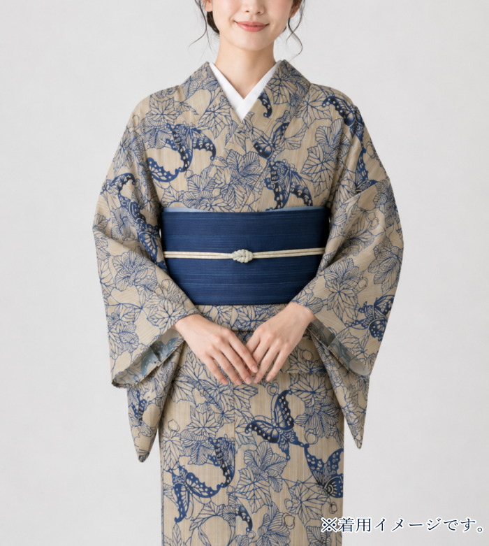 竺仙 浴衣 ちくせん 反物 ゆかた 奥州小紋 蝶 国内手縫いお仕立付き